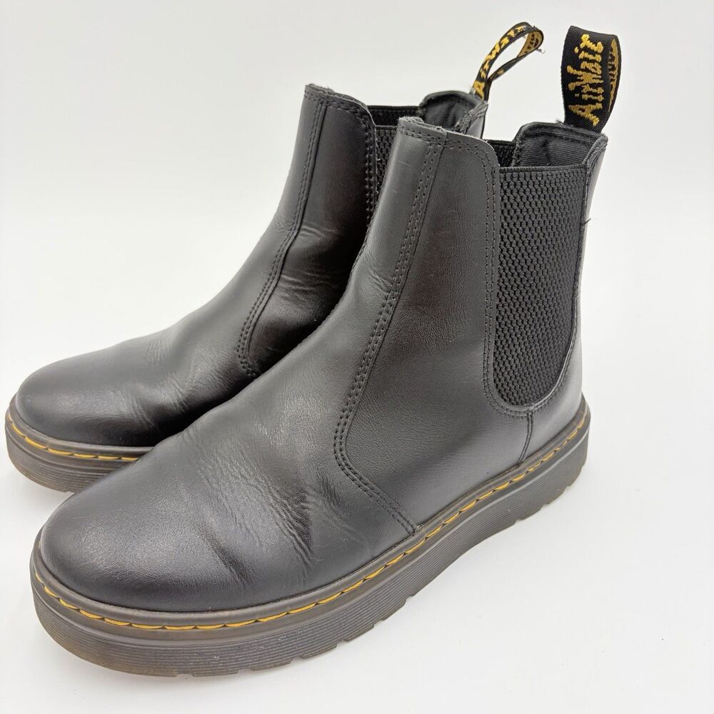 DR. MARTENS 2976 Chelsea Boots Black Leather Youth US 5 EU 37 Slip On